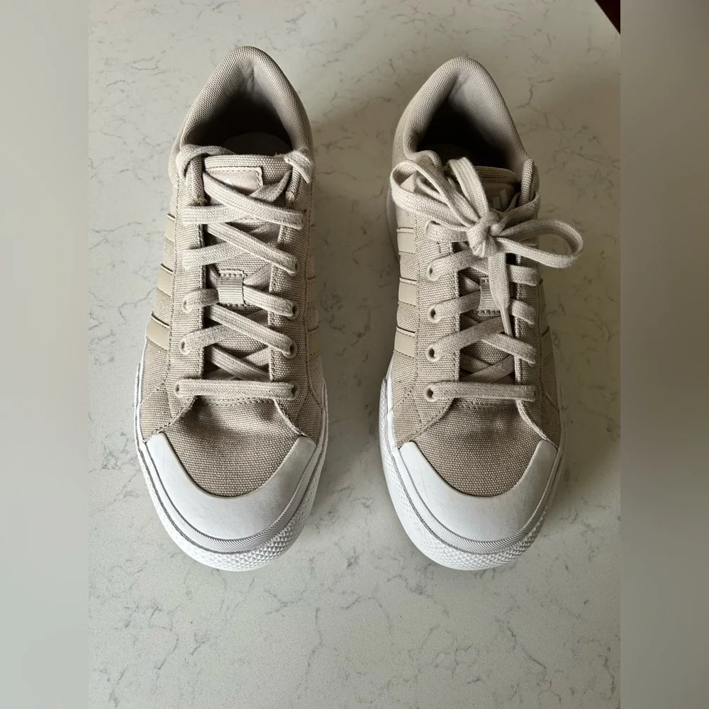 Adidas Women’s Bravada 2.0 Platform Wonder Beige Canvas Sneaker - Picture 7 of 15